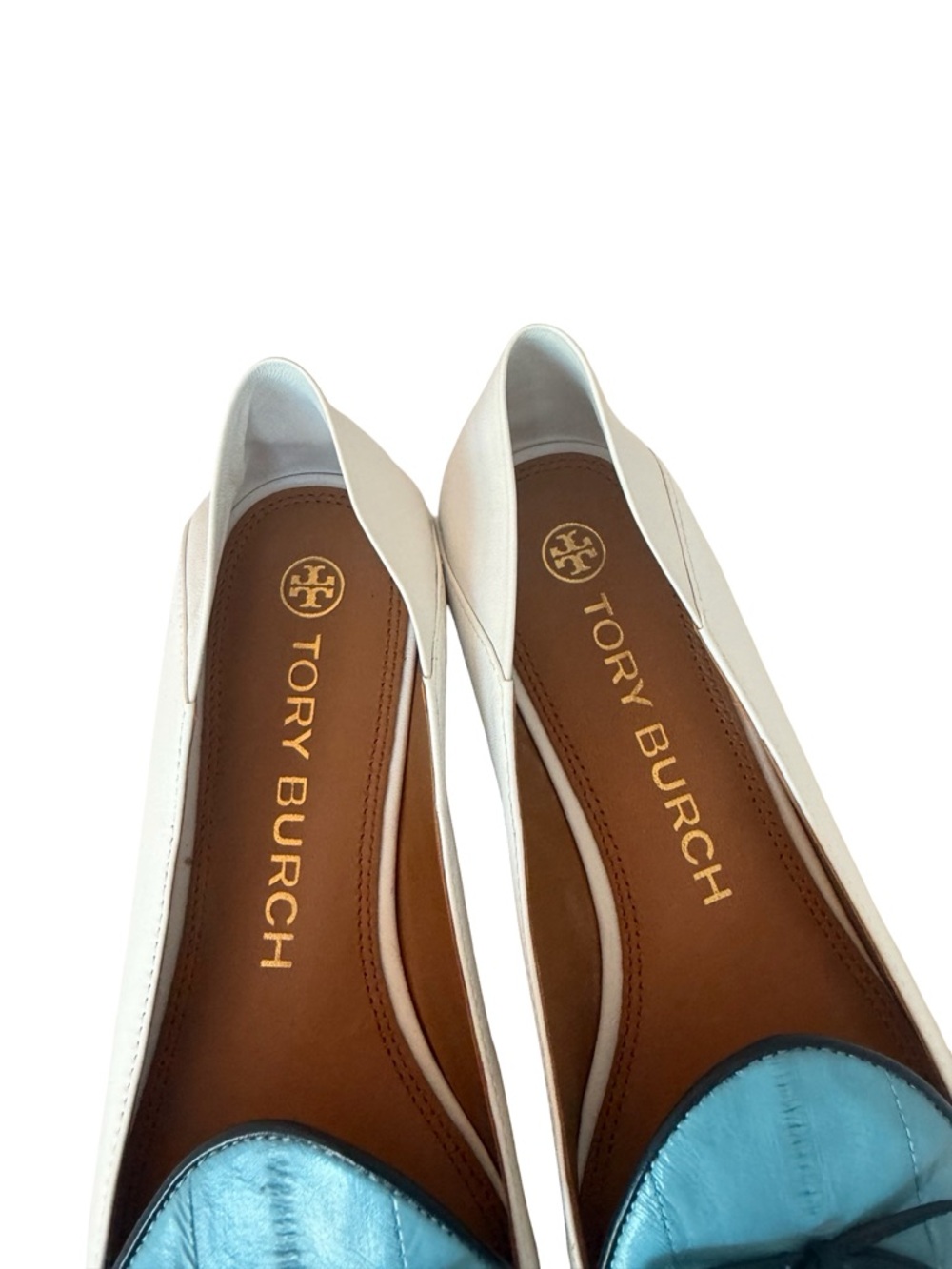 Tory Burch Charm Two Tone Loafers Slip-On Flats Shoes Leather Size 9 Women's - Picture 3 of 15